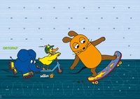 Motivationsposter Die Maus und Elefant auf Skateboard