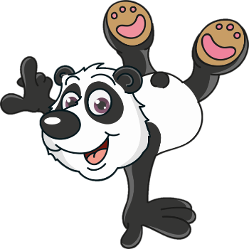 Karrikatur Panda Akrobat 