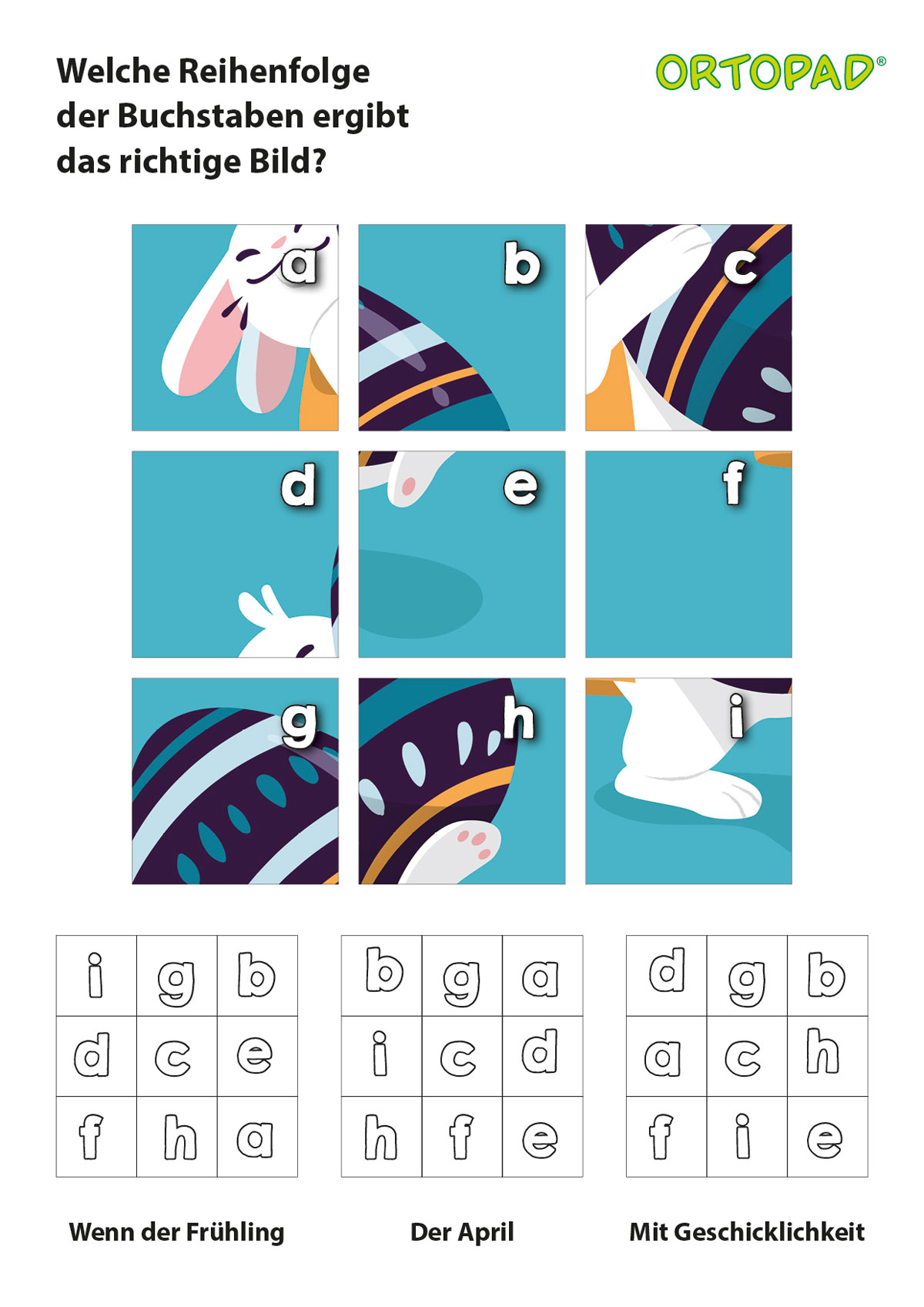 Vorschaubild Blockpuzzle-Rätsel Osterhase
